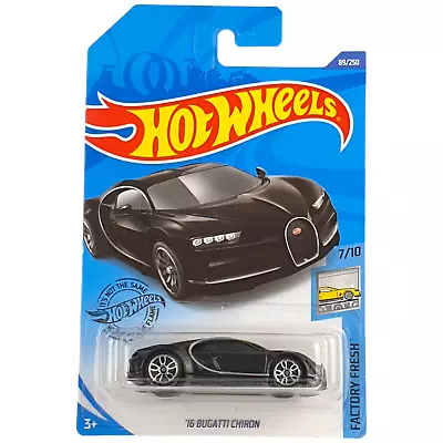 New Hot Wheels '16 BUGATTI CHIRON Factory Fresh BLACK 89/250 7/10 Super Car 2018 • $18