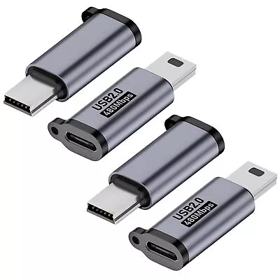 Mini USB 2.0 To USB C Adapter (4 Pack) USB Type C Female To Mini USB Male Co... • $16.65