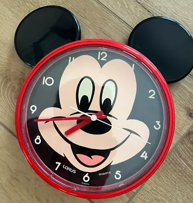 LORUS - Mickey Mouse Quartz Wall Clock With EARS (8  Diameter) • $19.99