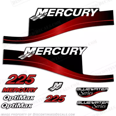 Fits Mercury 225hp Decal Kit - 1999-2004 (Red) - Optimax Bluewater • $94.95