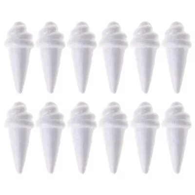 Cupcakes 12pcs Craft Foam Ice Cream White Balls Shapes Polystyrene Foam Cones... • $32.29
