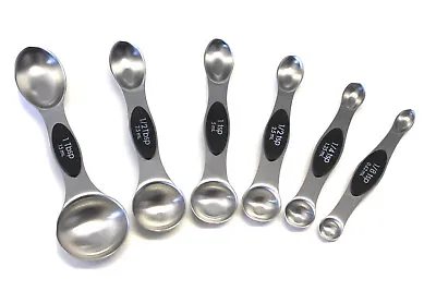 Magnetic Measuring Spoon Set - 6 Piece Double-Sided Stainless Steel • $9.99