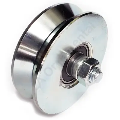4  Steel Double Bearing V Groove Wheel Roller Heavy Duty Without Bracket Silver • $28