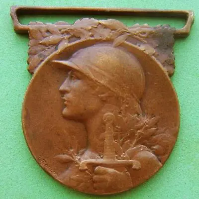ART DECO WWI 1914-1918 Grande Guerre Soldier Marianne War Bronze Medal By MORLON • $19.99