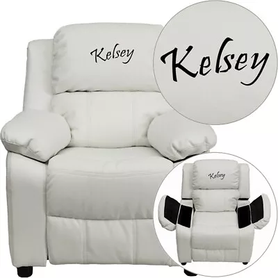 Flash Furniture White Vinyl Kids Recliner- BT-7985-KID-WHITE-EMB-GG • $294.99