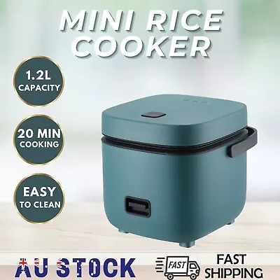Mini Rice Cooker 1.2L Portable Small Non Stick Travel Soup Cooking Pot Steamer • $39.95