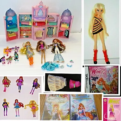 HUGE Lot  WINX CLUB Dolls CASTLE Bloom Stella Flora DS Game Figures Dolls • $199.99