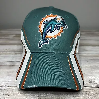 Reebok Adjustable Team Apparel Hat ~ Miami Dolphins Old Logo ~ Teal White Orange • $12.95