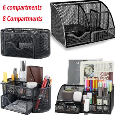 Desk Organiser / Mesh Desk Tidy / Pen Holder / Multi Functional Organizer Black • £8.75