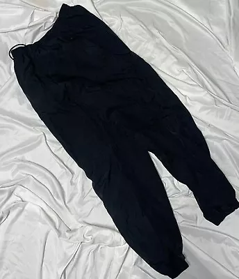 Reebok VTG 90's Men’s Black Nylon Lined Windbreaker Ankle Zip Workout Pants Sz L • $29.99