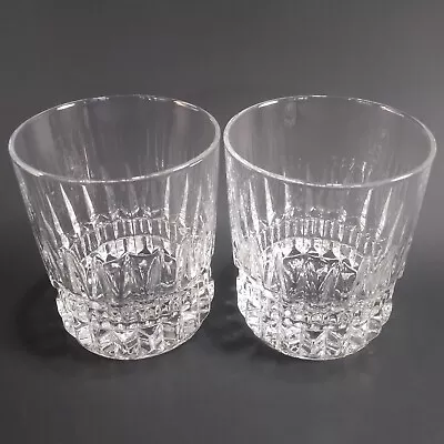 (2) Two Vintage Luminarc Imperator Clear Crystal Cut 10 Oz Rocks Whiskey Glasses • $10.99