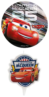 Set Of 2 Disney Cars Edible Cake Pad + Birthday Candle Cake Decor • £7.77