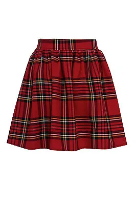 New Womens Red Ladies Check Tartan Skater Mini Skirt Elasticated Waist Size 8-20 • £13.99
