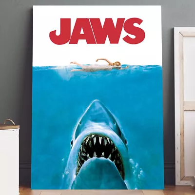 Canvas Print: Jaws Movie Poster Wall Art • $10.04
