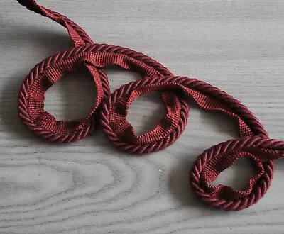 Cotton Matt Burgundy 8mm Flanged Piping Cord Upholstery Piping Cord Cushion Trim • £1.35