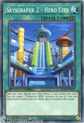 SGX2-ENA15 Skyscraper 2 - Hero City :: Common 1st Edition Mint YuGiOh Card • £0.99