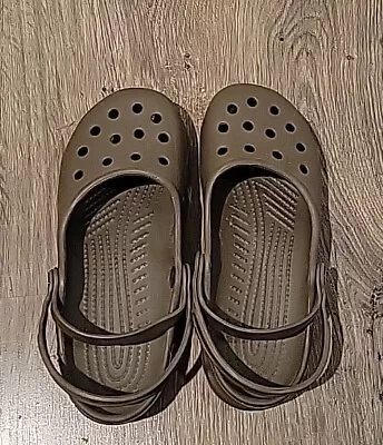 Crocs Sandals Womens 7 Flats Comfort Brown Rubber Slip On • $17.99