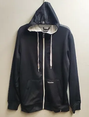 VOLCOM Men's LIKWALION Hydro Fleece Zip Hoodie - BLK - Medium - NWT  • $78