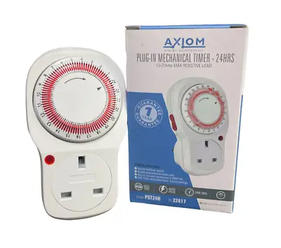 13AMP Plug-In Mechanical Timer 24 Hours / 24 Hour Mechanical Plug-in Timer White • £8.95