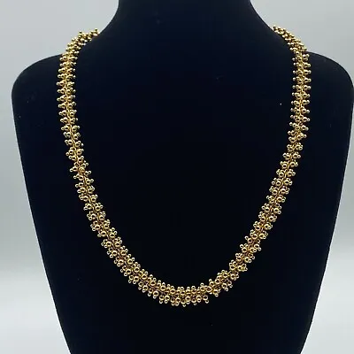 J Crew Gold Tone Ball Cluster Bead Necklace Dainty Minimalist Classy Signed • $23.89
