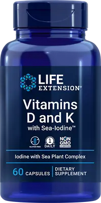 Life Extension Vitamins D And K With Sea-Iodine 60 Caps  • $15.99