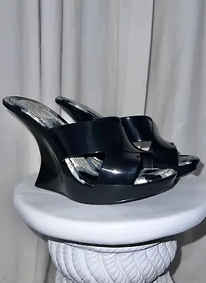 Melissa X Vivienne Westwood Anglomania Black Wedge Sandal  40EU/9US/7UK NWOB • $165