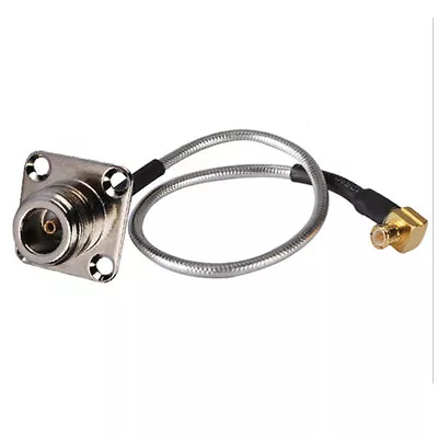 MCX Male Right Angle To N Female Panel Mount Straight Pigtail Cable RG405 25cm • $4.70