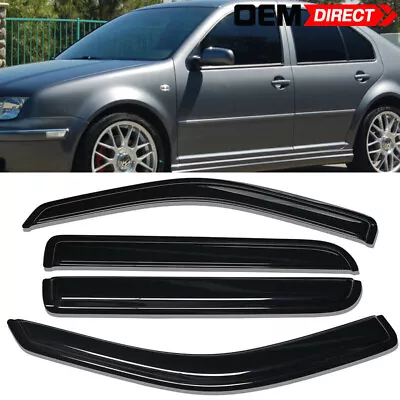 Fits 99-05 Volkswagen Jetta Sedan 4PCS Window Visors Rain Deflectors Tape-on • $29.99