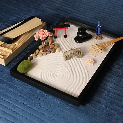Japanese Zen Garden Kit - Premium Desktop Sand Garden Mindfulness Meditation • £39.99