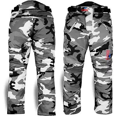 £36.99 • Buy Motorbike Motorcycle Waterproof Cordura Textile Trousers Pants Armours CAMO