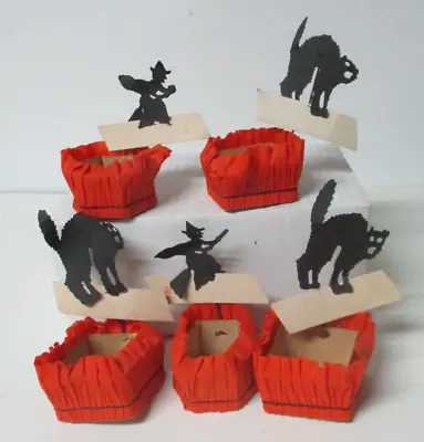 5 Vintage C A Reed Co Halloween Party Favors -Cat & Witch • $95