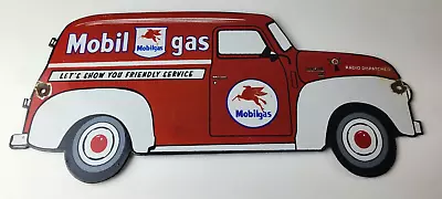 Vintage Mobilgas Porcelain Sign - Mobiloil Sign - Mobil Pegasus Gas Pump Sign • $155.57