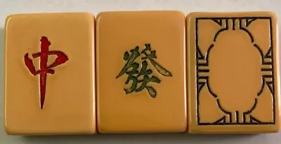 3 Mah Jong Dragon Bakelite Tiles For Replacement Jokers Crafts Etc. R18 • $18