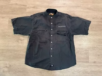 Vintage Harley Davidson Mechanic Shirt Mens Large Black Work Metal Button • $22.95