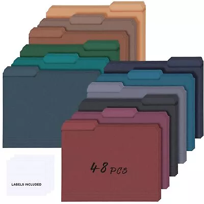 Colored Manila File Folders Letter Size Paper File Folders With Labels 9.49 X... • $32.63