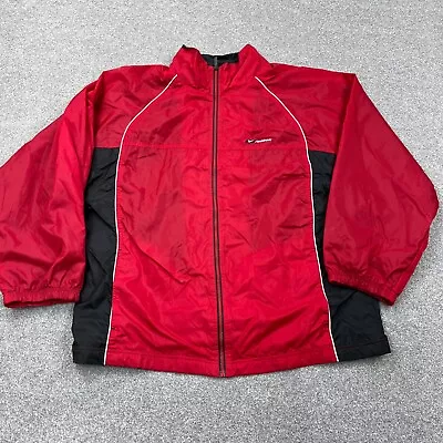 Vintage Reebok Jacket Men XXL 2XL Red Black Windbreaker Track Suit Warm Up Y2K J • $24.91