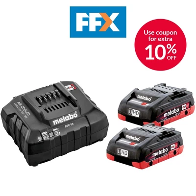 £169.95 • Buy Metabo 685191000 2 X 18V 4.0Ah LiHD Batteries And ASC55 Charger Ultra M Tech