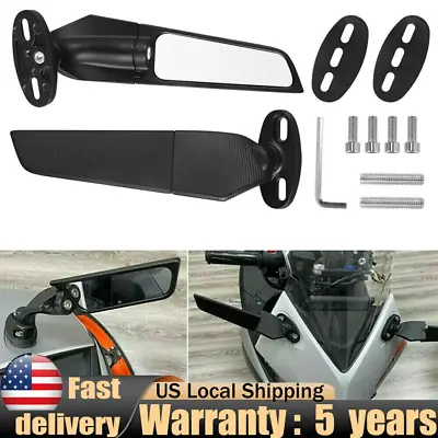 2x Fit For Yamaha YZF R3 R6 Side Mirrors Rearview Wind Wing Mirror Adjustable • $22.99