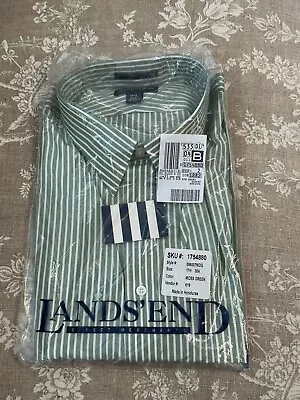 Lands’ End Men’s Long Sleeve 17.5 34/35 Moss Green NEW! • $30