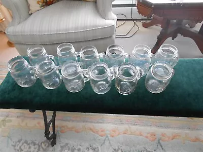 Lot Of 12BALL Clear Heavy Glass 16 Oz Mason Jar Mugs W/ Handle • $60