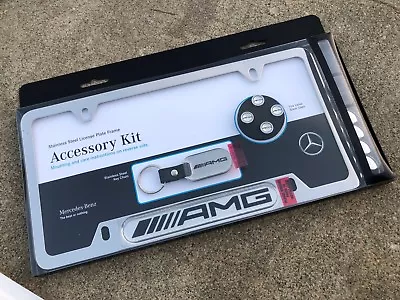 Mercedes-Benz AMG GIFT SET License Frame Stem Cap Key Chain S63 S55 E55 E63 C55  • $84