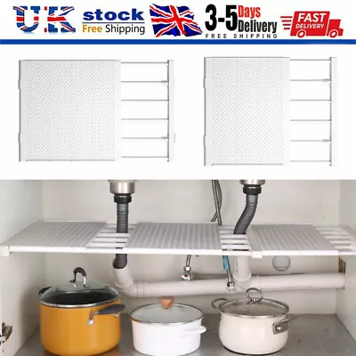 Adjustable Closet Cupboard Storage Organizer Shelf Extendable Divider Rack  UK • £6.95