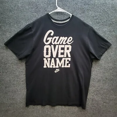 Nike Game Over Spell Out Logo T Shirt Adult XL Black White Short Sleeve • $14.99