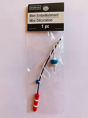 New Miniature Fishing Line Pole With Fish Bait Lure Fairy Garden Dollhouse Lake • $7.99