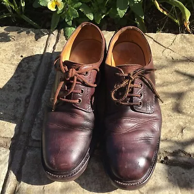 Loake UK 7 Mens Brown Leather Shoe Commando Sole Country England • £45