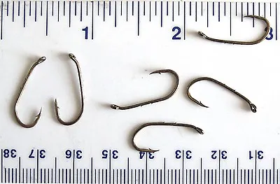 100 Matzuo 100020 Bronze Down Eye Baitholder Fish Fishing Hooks Size 8 • $10.49