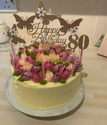 Birthday Cake TOPPER Cake Decoration Rose Gold • £4.92
