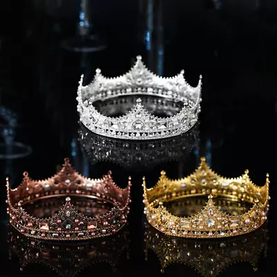 Baroque Vintage Tiaras Crowns Pearls Crystal Princess Wedding Hair Accessories • $37.08
