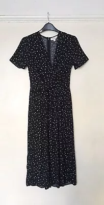 Miss Selfridge Petite Black Star Print Jumpsuit UK 6 • £13