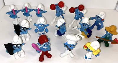 15 McDonalds Smurfs Happy Meal Toys Figures Cake Toppers  Brainy Smurfette Chef • $17.99